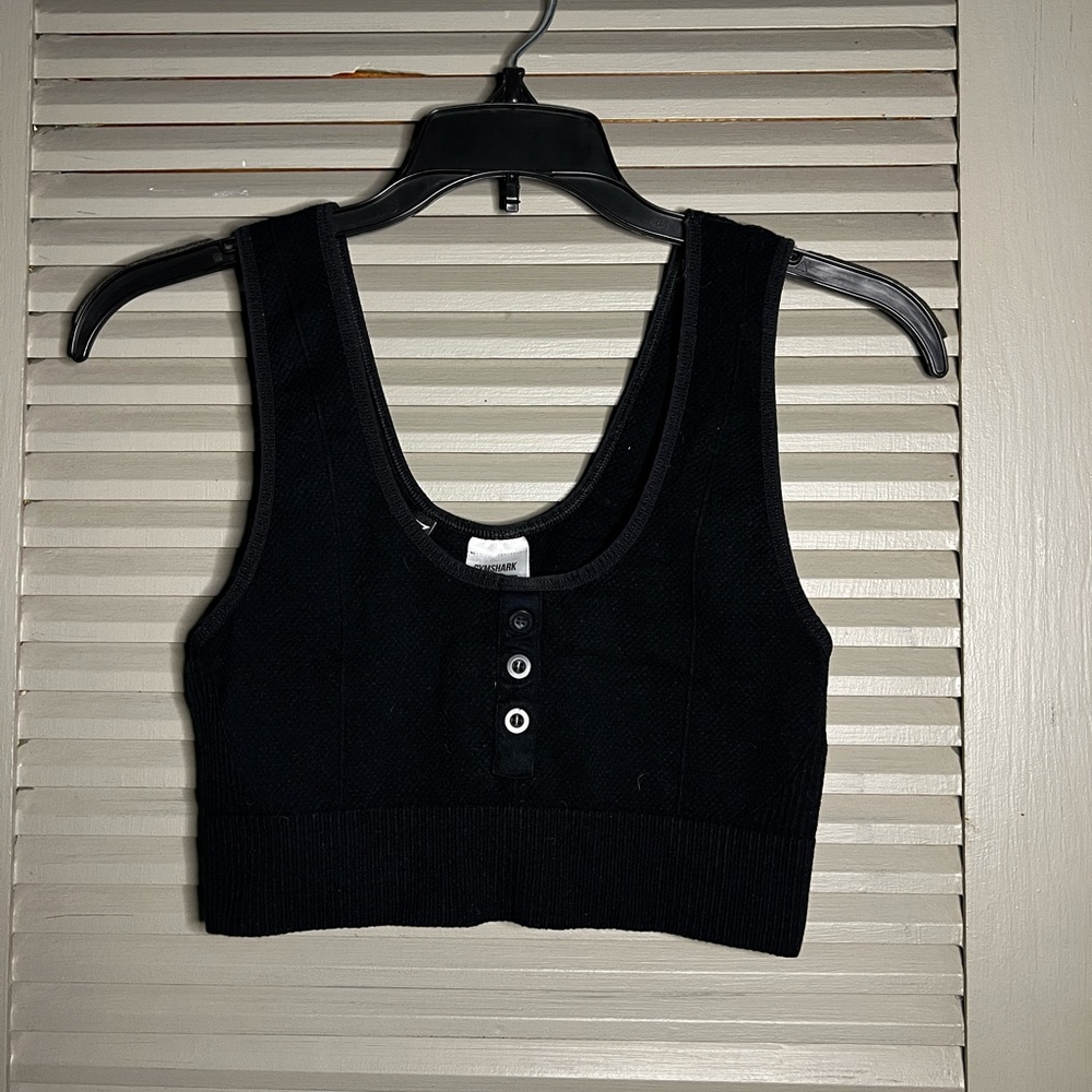 BLACK GYMSHARK COTTON BRA